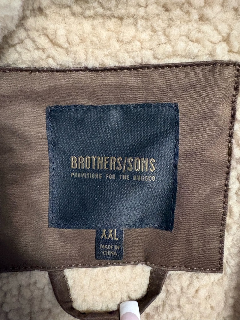 Brothers/Sons Men's Brown Sherpa-Lined Casual Jacket